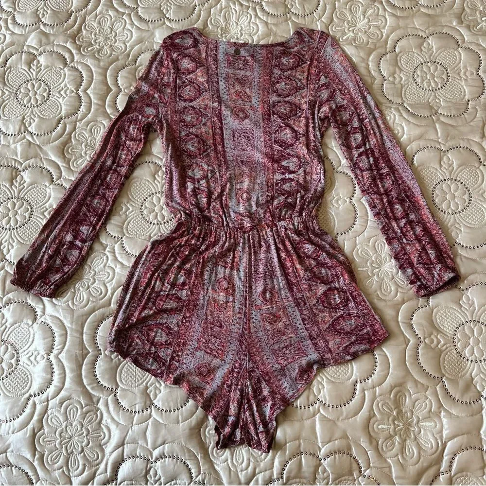 Billabong See the Sun Long Sleeve Bohemian Romper Size Small - Picture 9 of 10